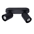 Cilindervormige plafondspot 2xGU10 zwart