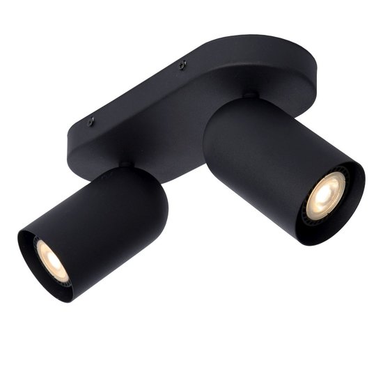 Cylindrical ceiling spotlight 2xGU10 black