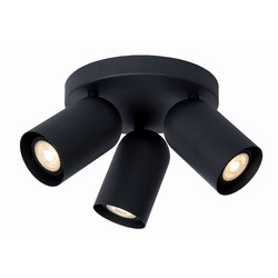 Spot de plafond cylindrique 21cm dia 3xGU10 noir