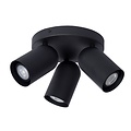 Spot de plafond cylindrique 21cm dia 3xGU10 noir