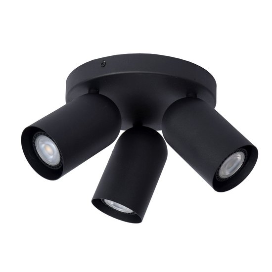 Foco de techo cilíndrico 21cm dia 3xGU10 negro