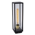 Rectangular design outdoor pedestal lamp 1xE27 IP54 black