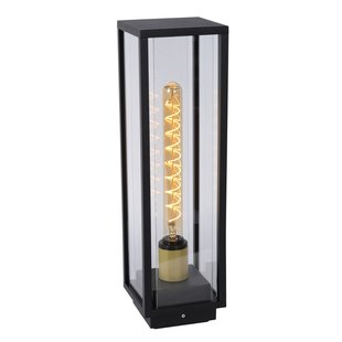 Rectangular design outdoor pedestal lamp 1xE27 IP54 black