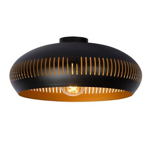 Halbrunde schwarze Retro-Deckenlampe 45 cm Durchmesser 1xE27