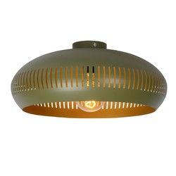 Halbrunde grüne Retro-Deckenlampe 45 cm Durchmesser 1xE27