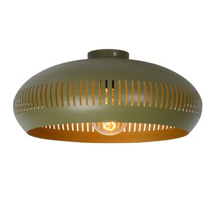 Semicircular green retro ceiling lamp 45 cm dia 1xE27