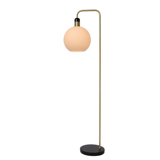 Round vintage floor lamp 1xE27 opal