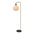 Round vintage floor lamp 1xE27 opal