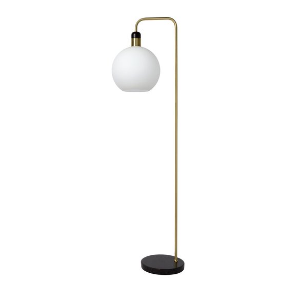 Round vintage floor lamp 1xE27 opal