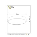 Small ceiling light 30 cm dia LED Dim. 1x18W 2700K 3 StepDim Black