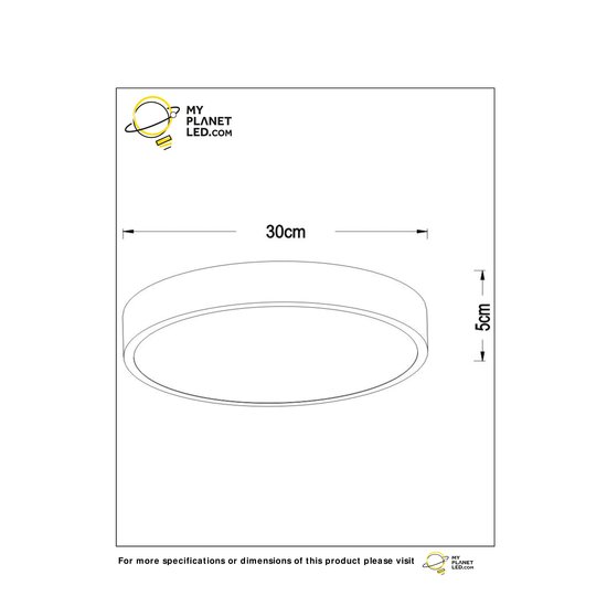 Small ceiling light 30 cm dia LED Dim. 1x18W 2700K 3 StepDim Black