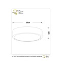 Mini ceiling light 20 cm dia LED Dim. 1x12W 2700K 3 StepDim Black