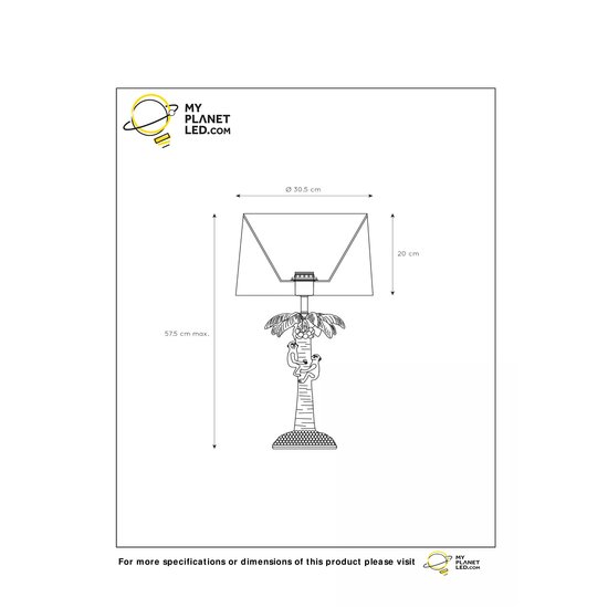 Tischlampe Jungle matt Gold/Messing mit Schirm 30,5 cm E27