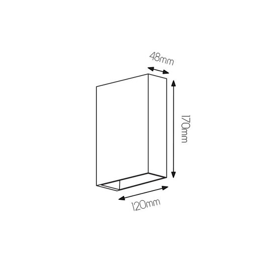 Superflache schwarze Wandleuchte mit Licht oben und unten von 5,7 Watt