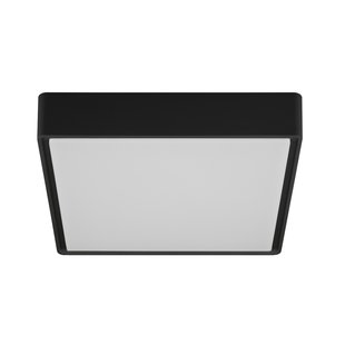 Zwarte vierkante plafondlamp of wandlamp IP65 1900 lumen