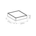 Light gray square ceiling lamp or wall lamp IP65 1380 lumen