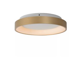 Sobere plafonnière 28 cm dia LED Dimb. 1x20W 2700K Mat Goud / Messing