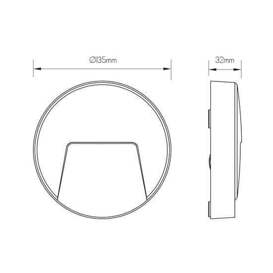 Fantasia Sibo LED buitenwandlamp, rond 135 mm, IP65, 2,8W / 310 lumen, 3000K warm wit, 3 covers zwart/wit/grijs