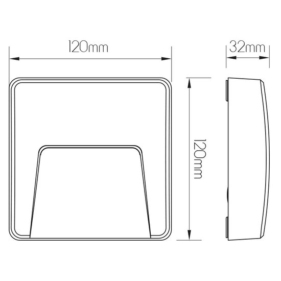 Applique murale compacte IP65 fournie en 3 couleurs 2,8W carré
