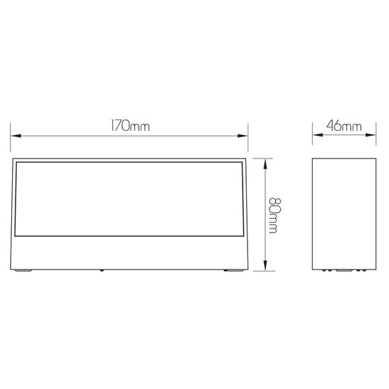 Graue Auf- und Ab-Wandleuchte IP65 950 Lumen