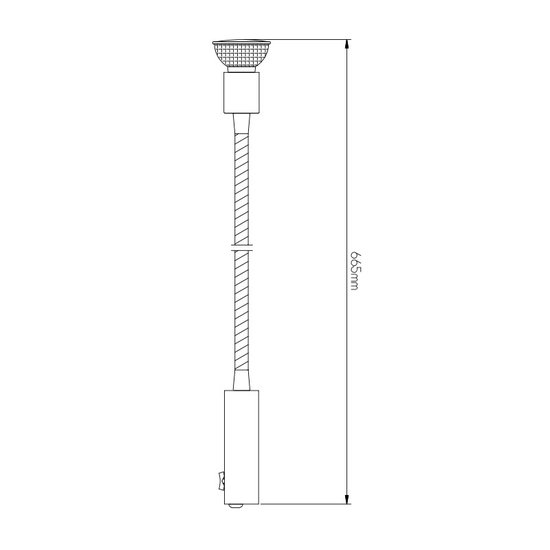 Wandlamp leeslampje flexibel GU10 665mm hoog 4 kleuren