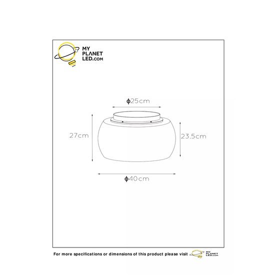 Lámpara de techo moderna 40 cm dia 3xE27 Fumé