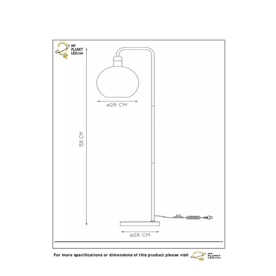 Lampadaire rond vintage 1xE27 opale