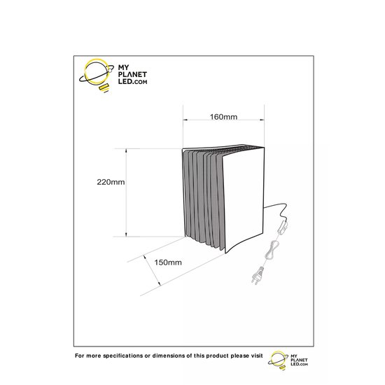 Lámpara de mesa artística negra forma libro E14