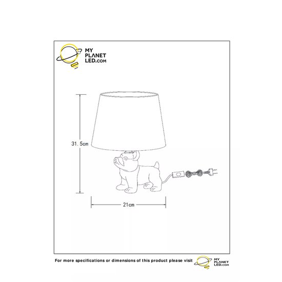 Bulldog black table lamp E14