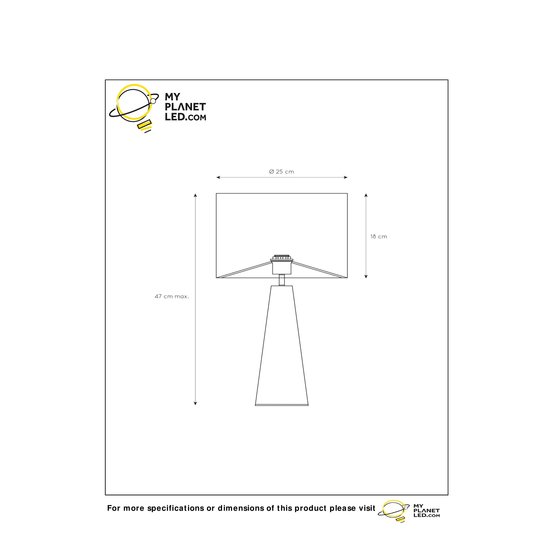 Lampe de table noire élégante spéciale 25 cm E27