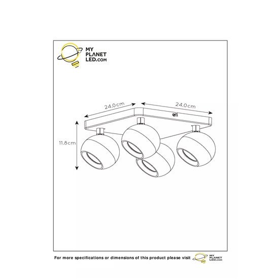 Charmant spot de plafond moderne blanc 4xGU10 avec ampoules