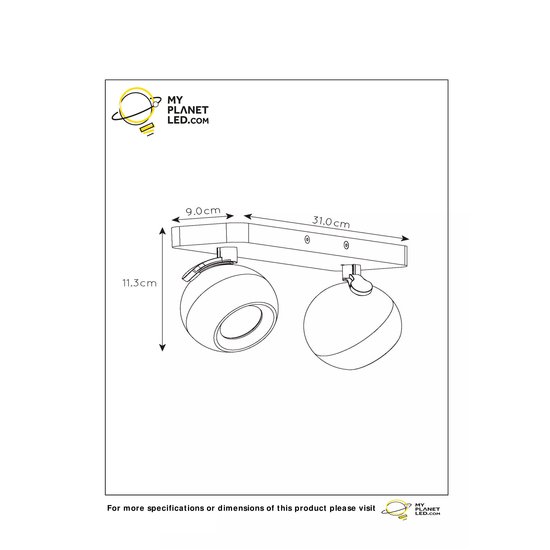 Charmant spot de plafond moderne blanc 2xGU10 avec ampoules
