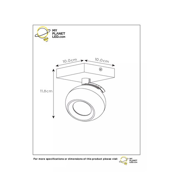 Charming black ceiling spotlight GU10 with LED in sphere