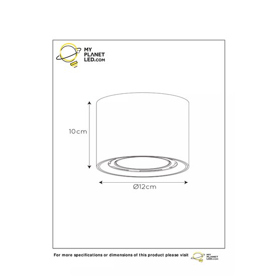 Spot de plafond noir puissant rond 12W Dim to warm AR111