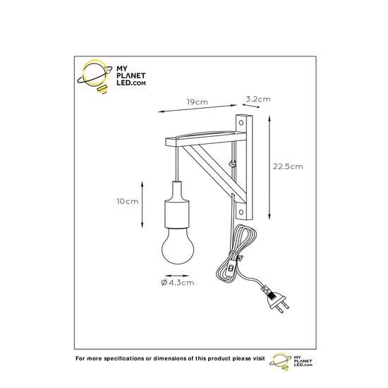 Schlichtes Weiß mit Holzwandleuchte E27