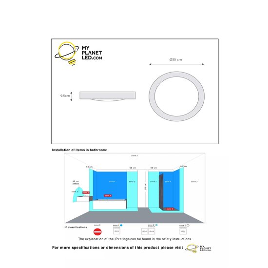 Große weiße Deckenlampe 35 cm 2xE27 Feuchtraum