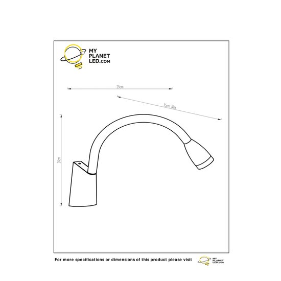 Simpele witte bedlamp LED 1x3W 3000K