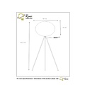 Stehlampe 50 cm mit weißen Federn E27