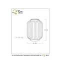 White/brass ribbed high table lamp 19.7 cm E14