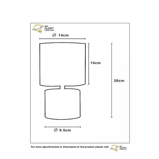Lampe à poser beige pierre 14 cm avec abat-jour E14