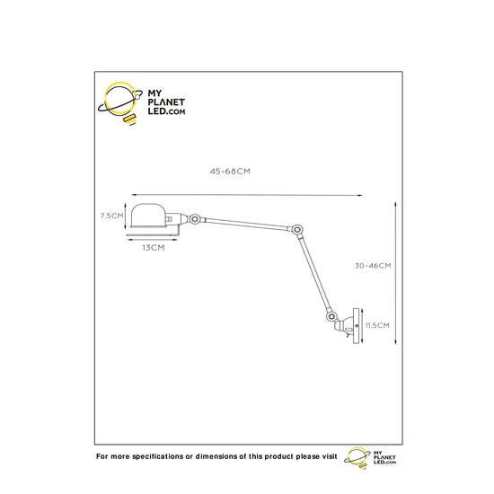 Aplique vintage marrón óxido E14 extensible