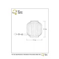 White/brass ribbed low table lamp 19.7 cm E14