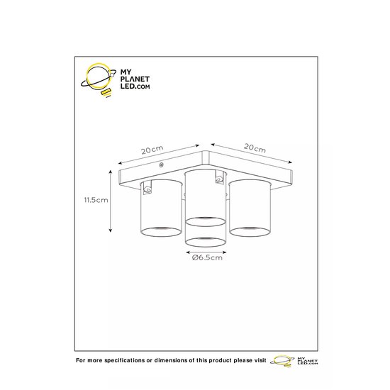 Spot de plafond LED Dim to warm GU10 4x5W or mat/laiton
