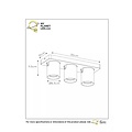 Spot de plafond LED en laiton avec 3 tubes réglables pour chauffer