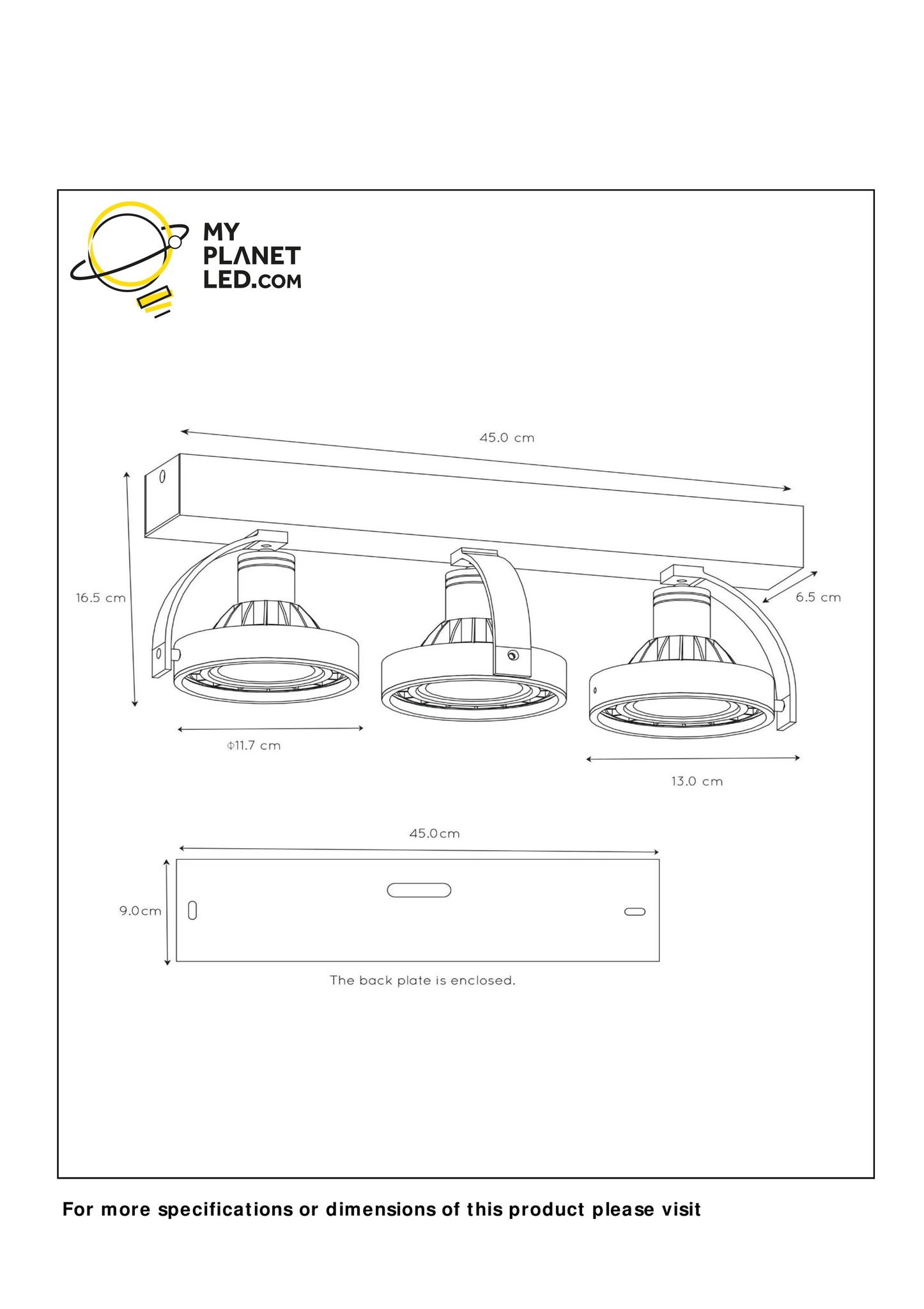 Lucide TALA LED - Spot plafond - LED Dim to warm - GU10 3x12W 2200K/3000K -  Noir