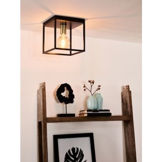 Plafonnier cubique minimaliste élégant E27 noir