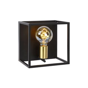 Minimalist cube with Scandinavian look black wall lamp E27