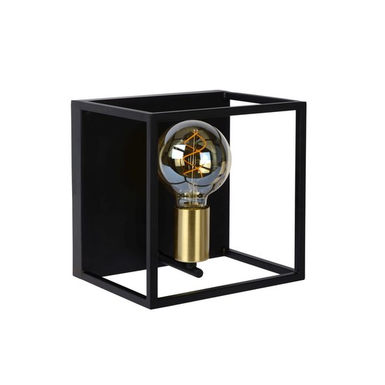 Cubo minimalista con aplique negro look escandinavo E27