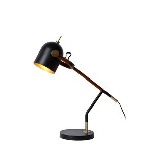 Lámpara de escritorio atemporal con look retro negro E27