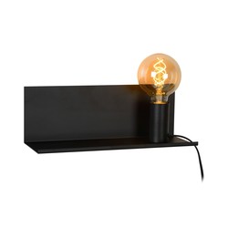 Schöne, minimalistische schwarze Nachttischlampe E27